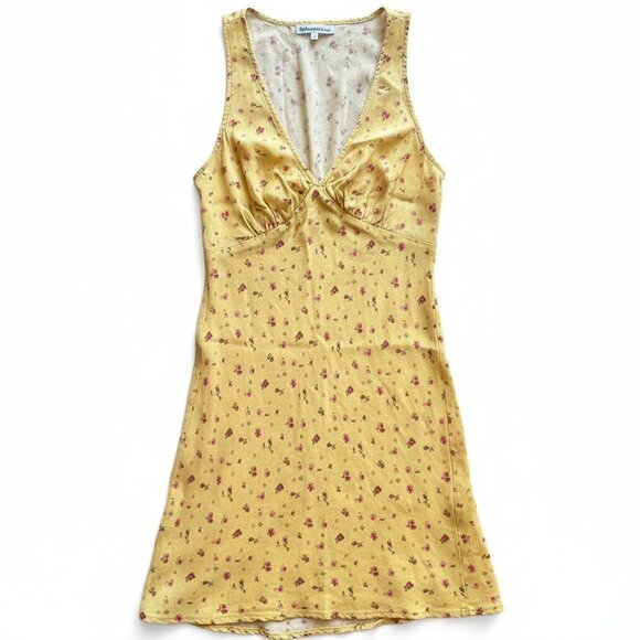 Reformation Yellow Floral Mini Dress | Cottagecore | V-Neck | XS - Small - Picture 3 of 6